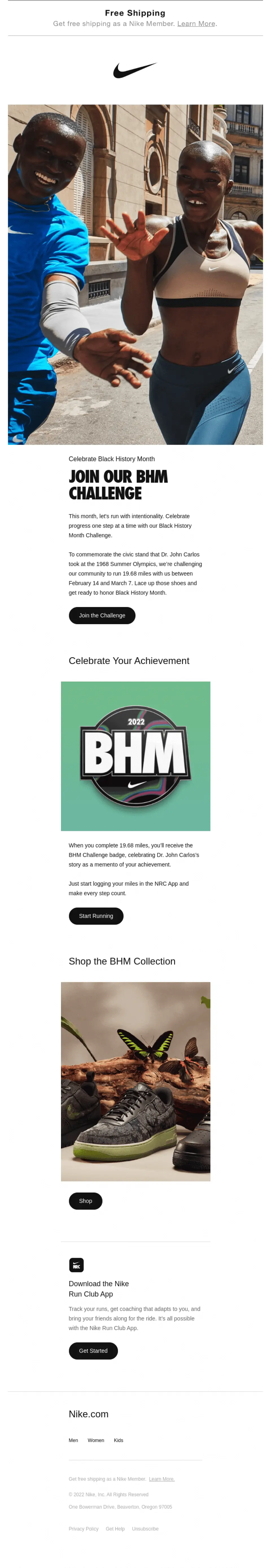 Nike Black History Month email — Email Crash Test