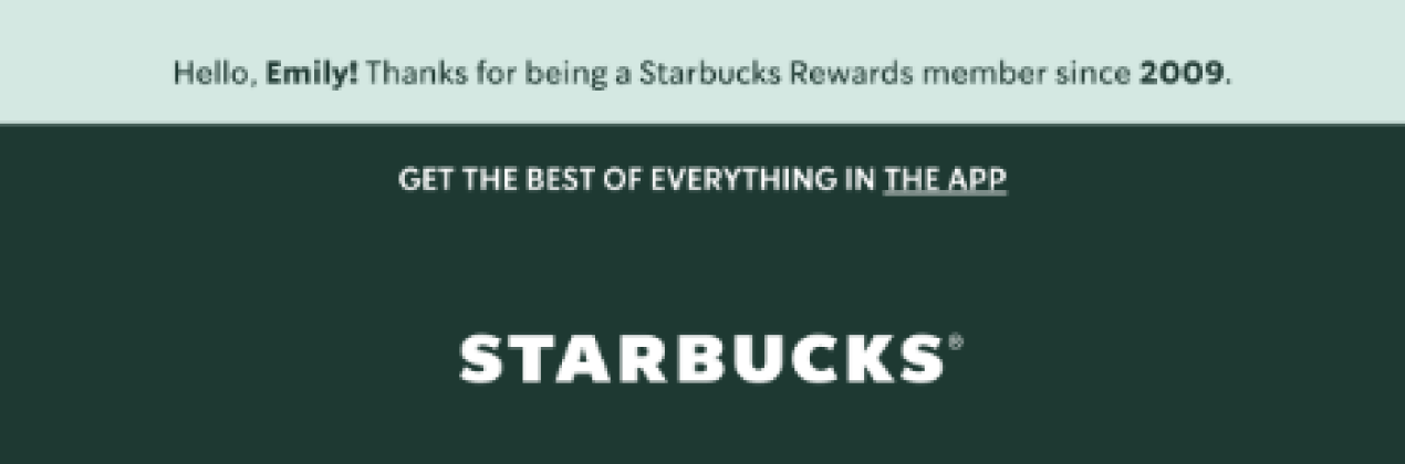 Starbucks email example — Email Crash Test