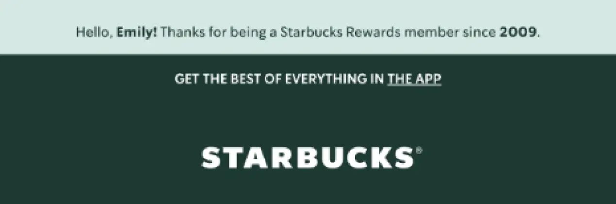 Starbucks email example — Email Crash Test