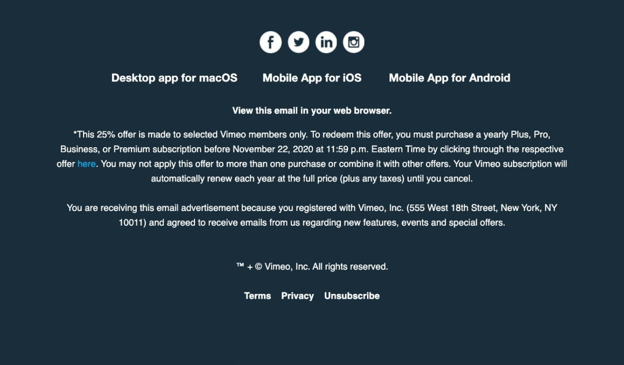 vimeo color contrast — Email Crash Test