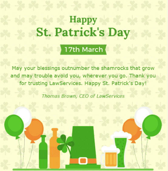 Patrick Day Email Templates Backrounds