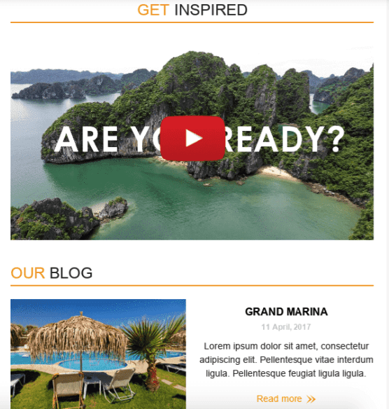 Videos in World Tourism email templates