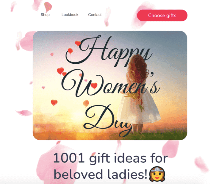 Women Day email templates with elegant backgrounds