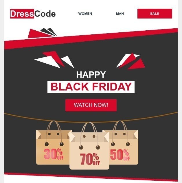 Black Friday email template for holiday season