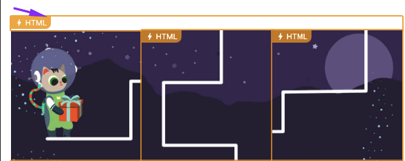 Clicking on the HTML Icon to Open Code Part with Styles
