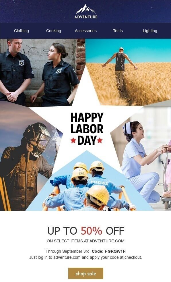 Email Template _ Labor Day campaign promo