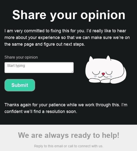 Example apology newsletter template