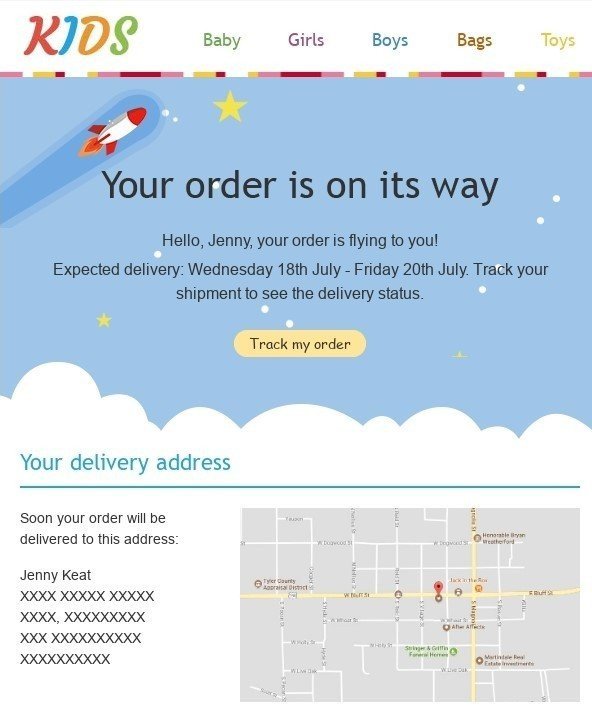 Fun example of order confirmation emails 