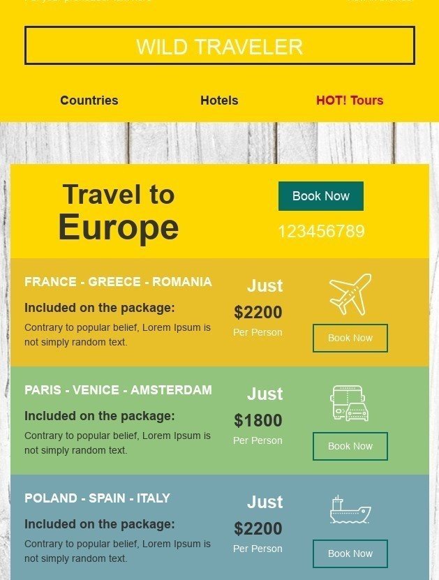 Newsletter template for the Tourism industry