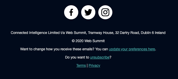 Perfect Email Footer by WebSummit