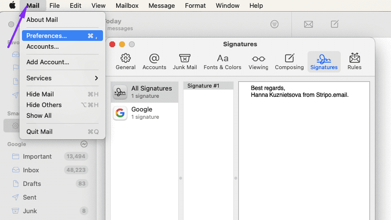 Benutzerdefinierte E-Mail Signatur in Apple Mail einstellen