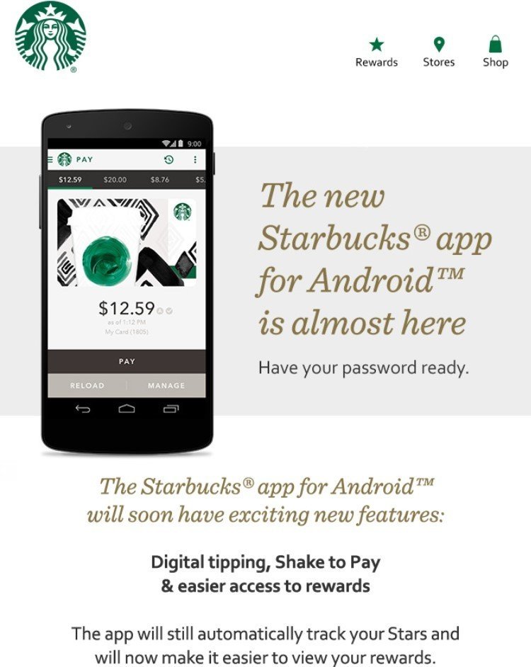 Esempio di newsletter sul rilascio del prodotto_Starbucks