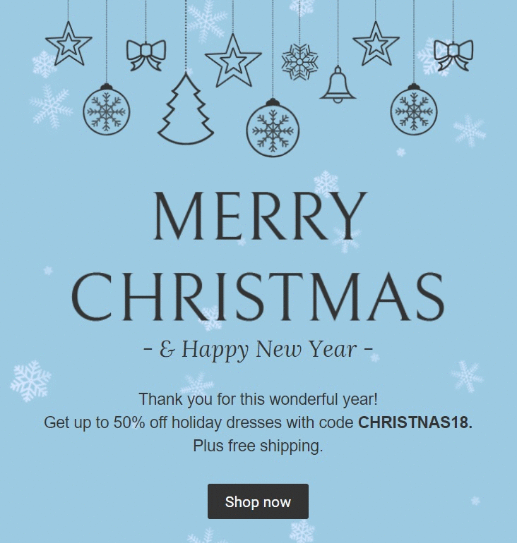 Christmas newsletter templates with CSS-animations