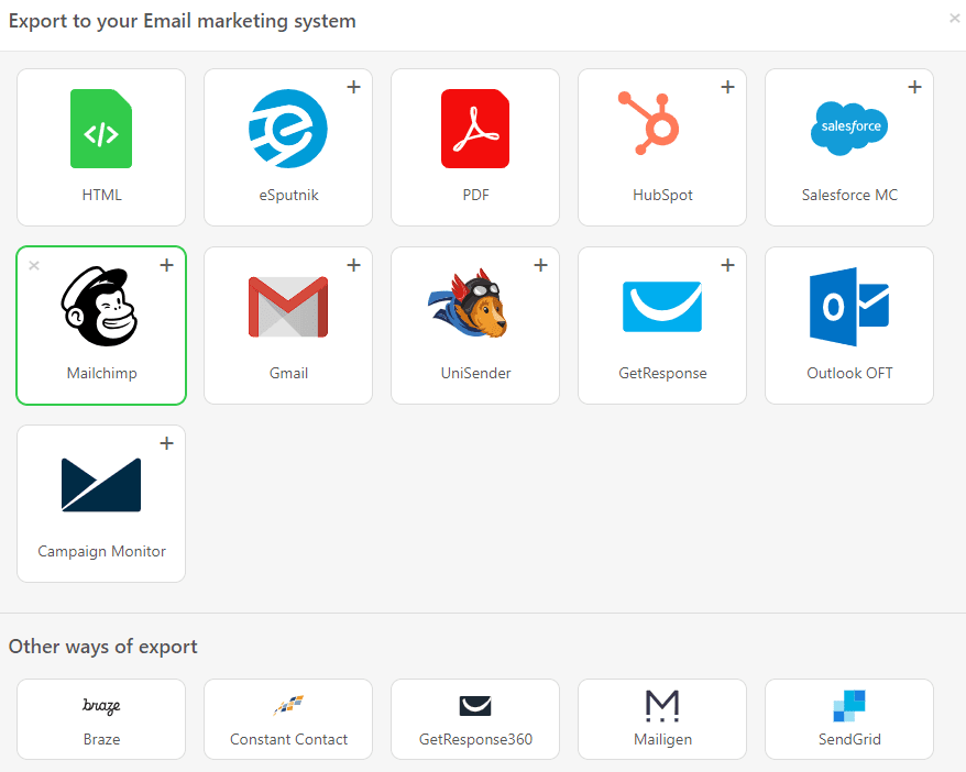 Stripo-Export-Emails-to-Mailchimp-List-of-the-ESPs