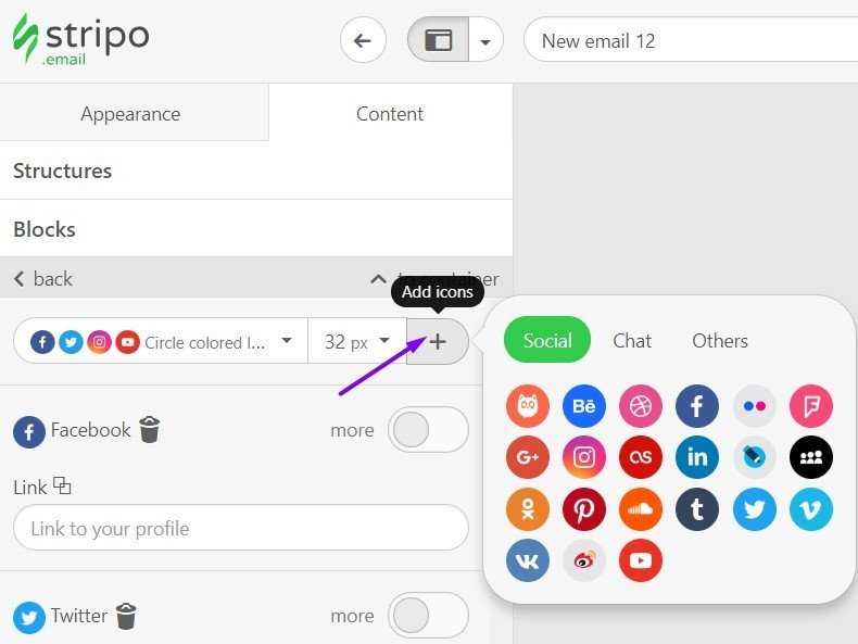 Stripo-Social-Icons-Adding-Icons