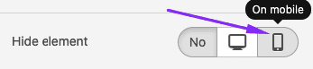 The Hide Email Elements on Mobile Devices Option