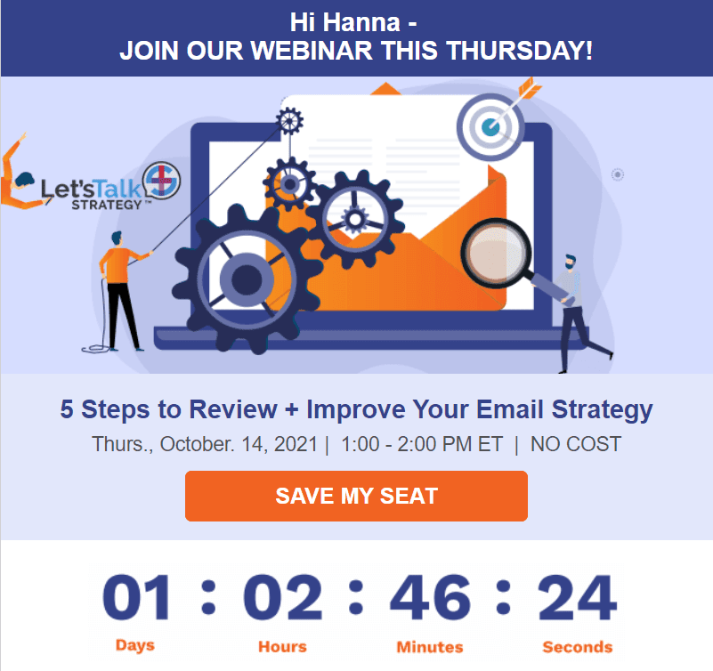 Webinar Announcement_Promotion Examples Adding Timers to Emails