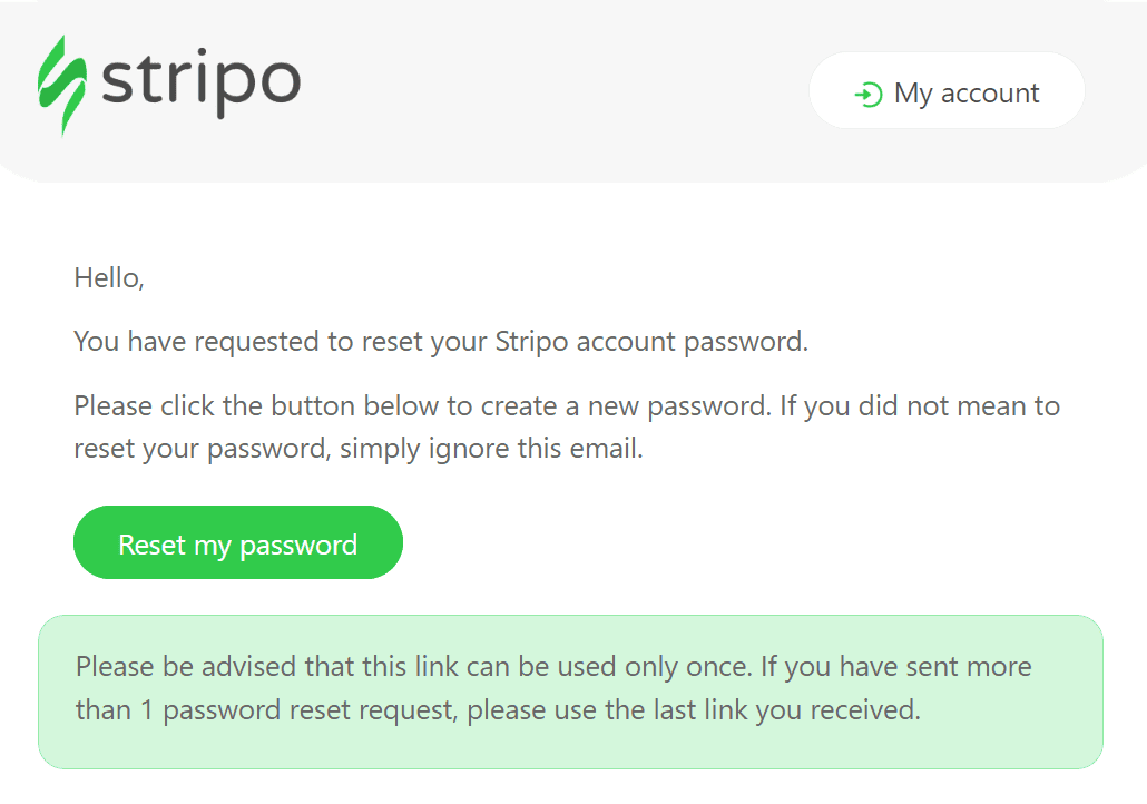 A Password Reset Email Example