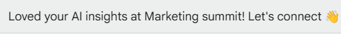 A personalized networking email subject line