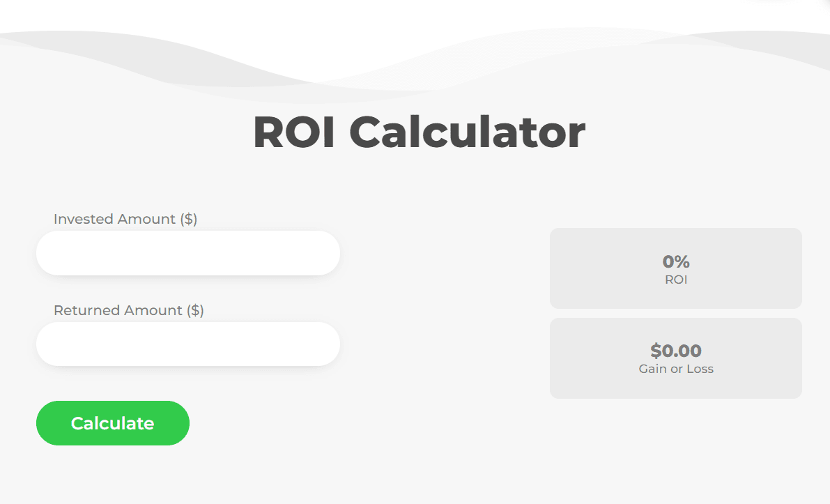 Скриншот калькулятора ROI от Stripo