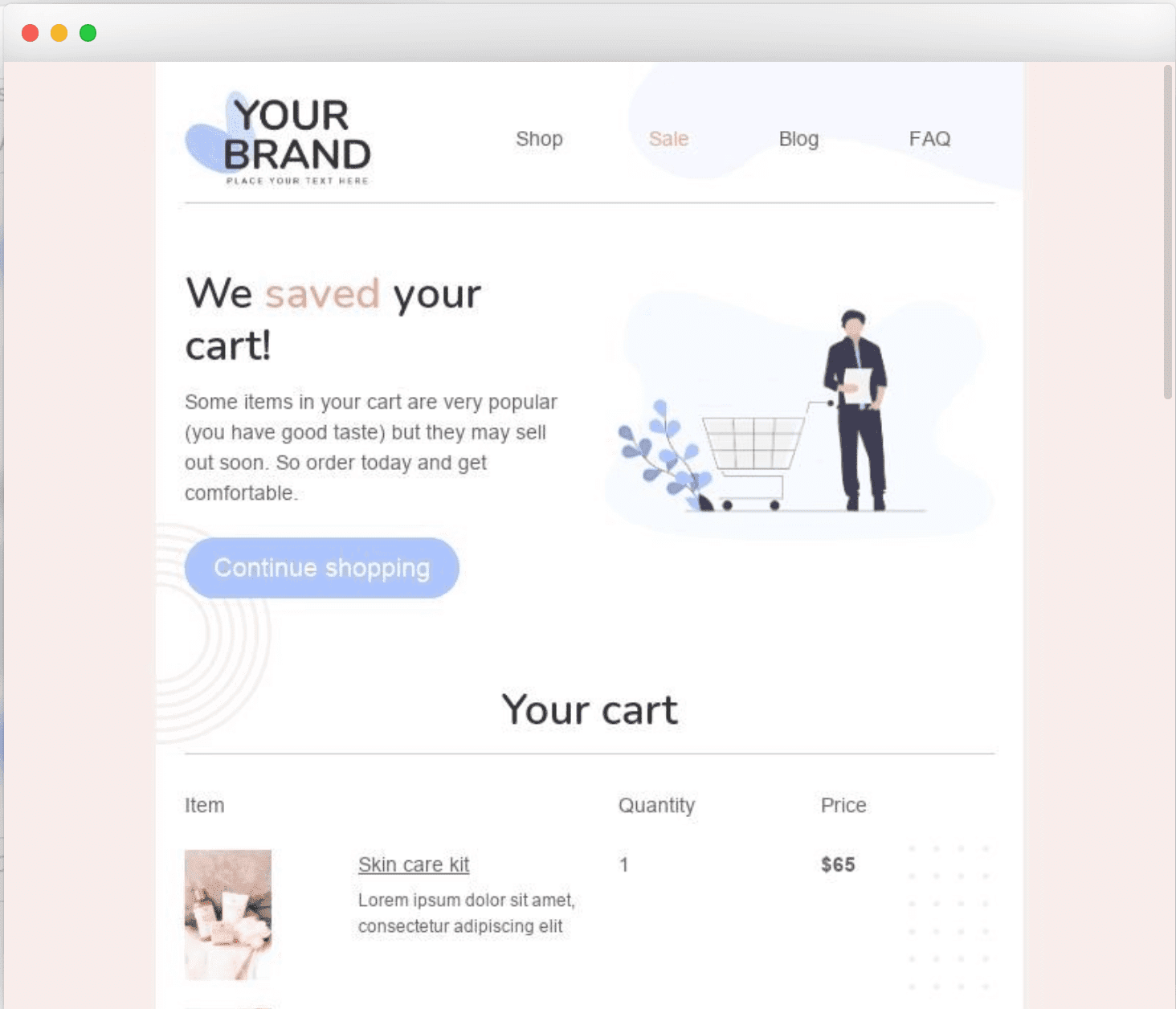 Abandoned Cart Email Template by Stripo