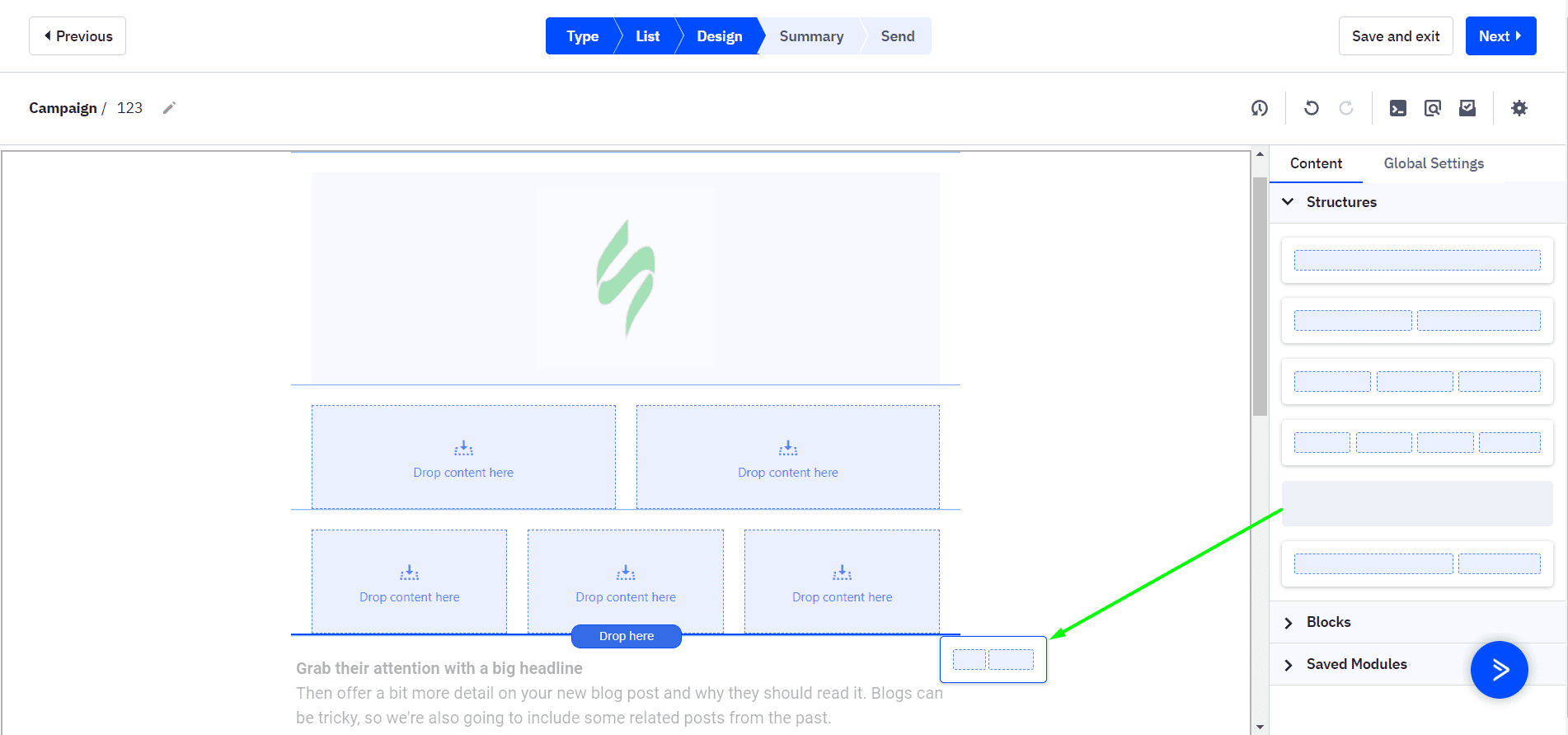 Active campaign structure