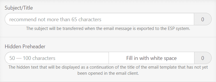 Add a Subject Line and Preheader