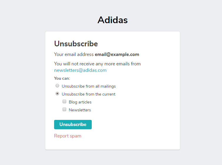 Add an Unsubscribe Link to Each Email