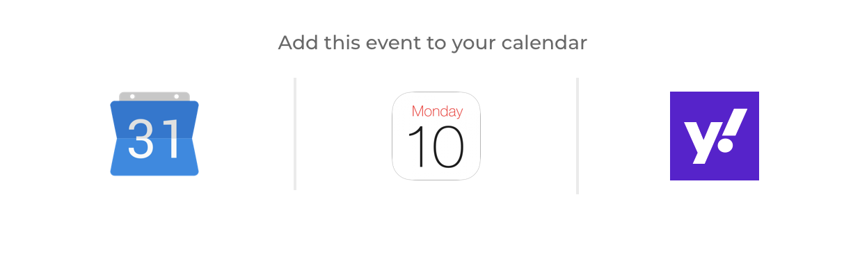 Блок «Добавить в календарь» с иконками