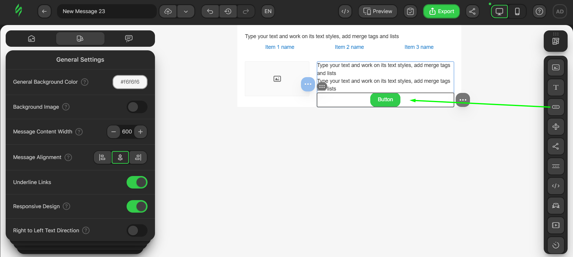 Adding a button to the signature