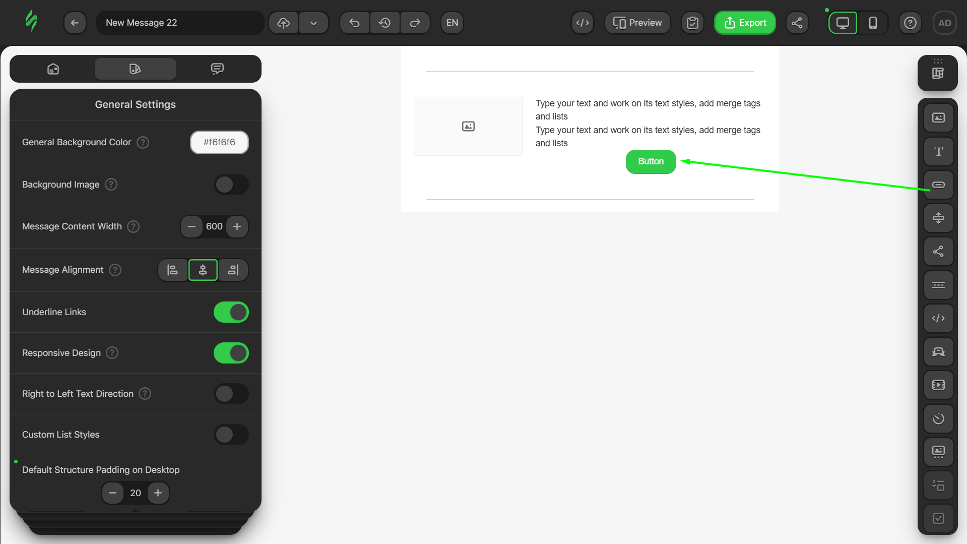 Adding a Button block