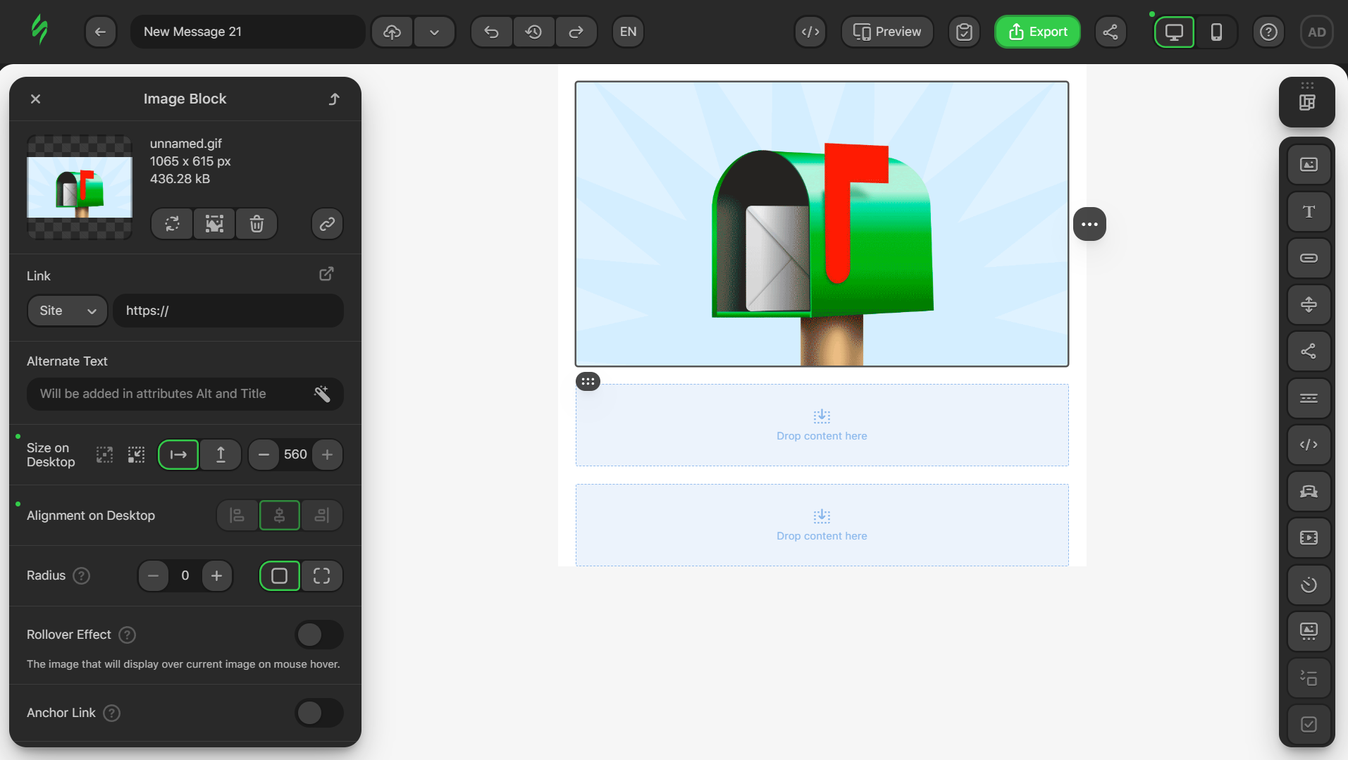 Adding an image to the block