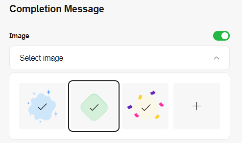 Add an image to the completion message