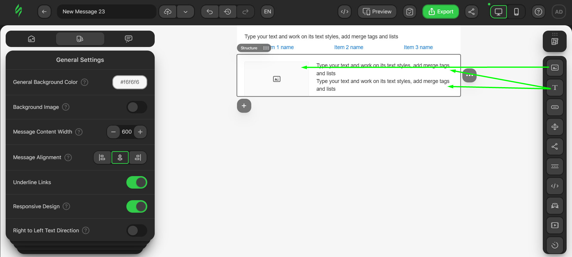 Adding Image and Text blocks
