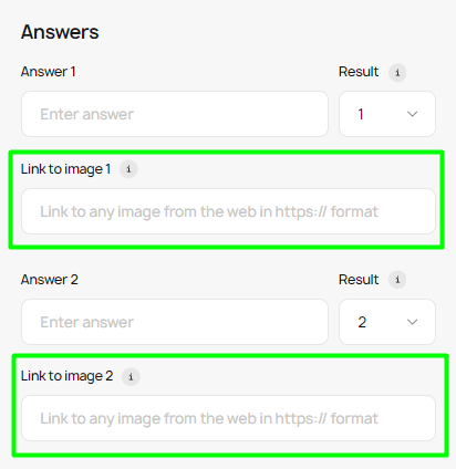 Add image links to answers