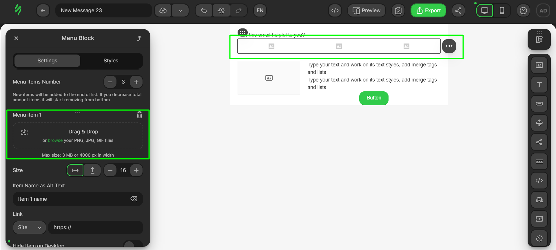 Adding images to icons