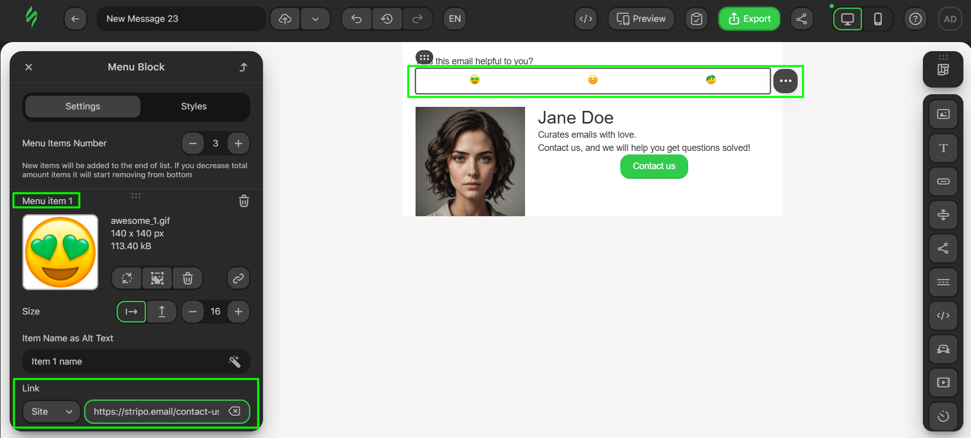 Adding links to icons
