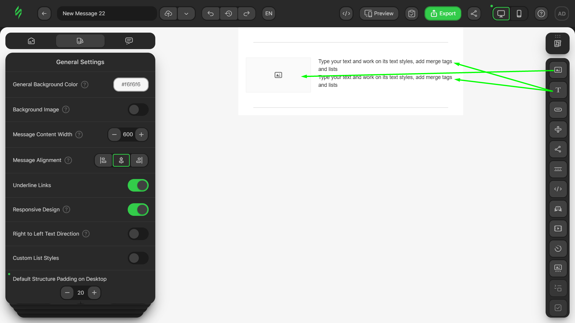 Adding Text blocks and imagery