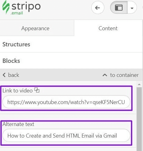 Adding Link in Stripo