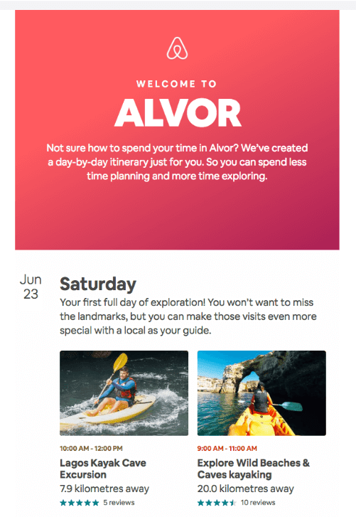 Airbnb _ Warm color schemes in newsletters