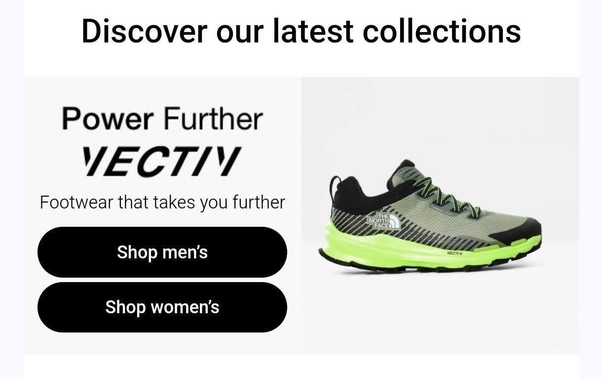 An example of email buttons located too close to each other