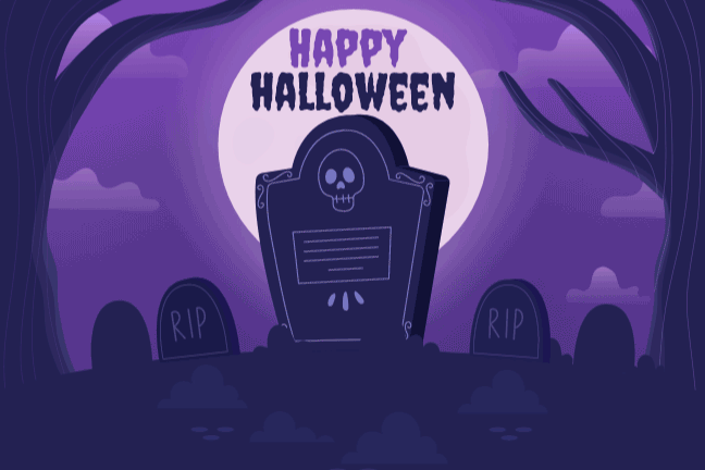 GIF Animado em um e-mail de Halloween