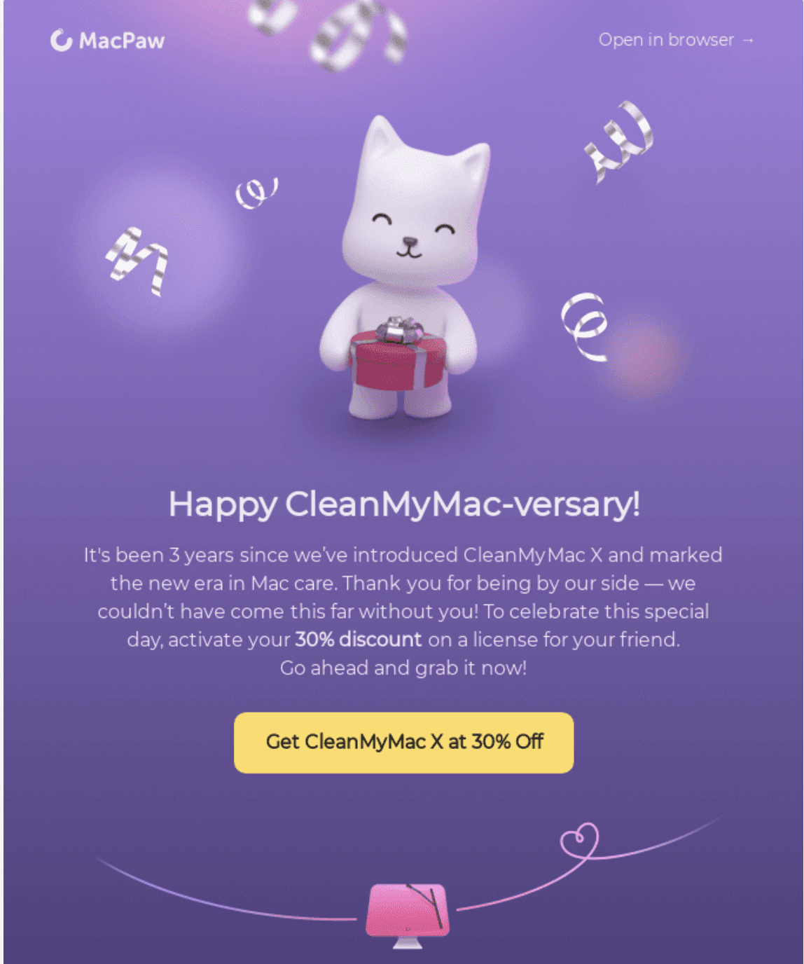 Anniversary email examples with consumer engagement