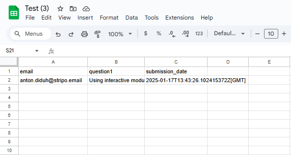Answers .csv file
