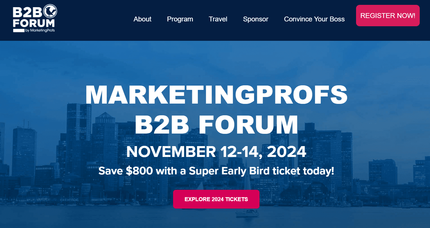 B2B Forum by Marketing Profs _ Event for marketing professionals