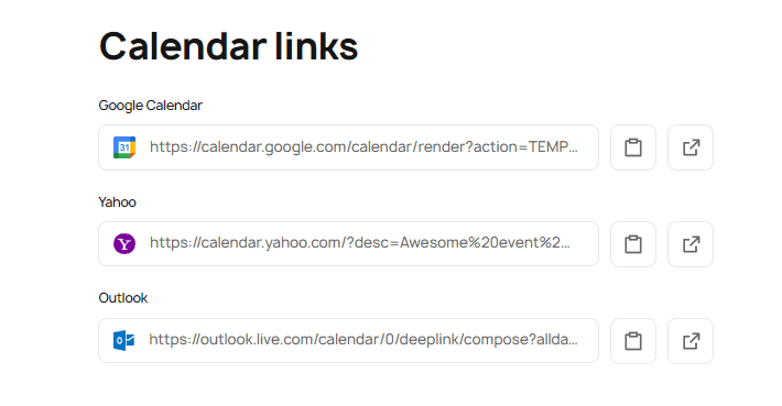 Calendar Links