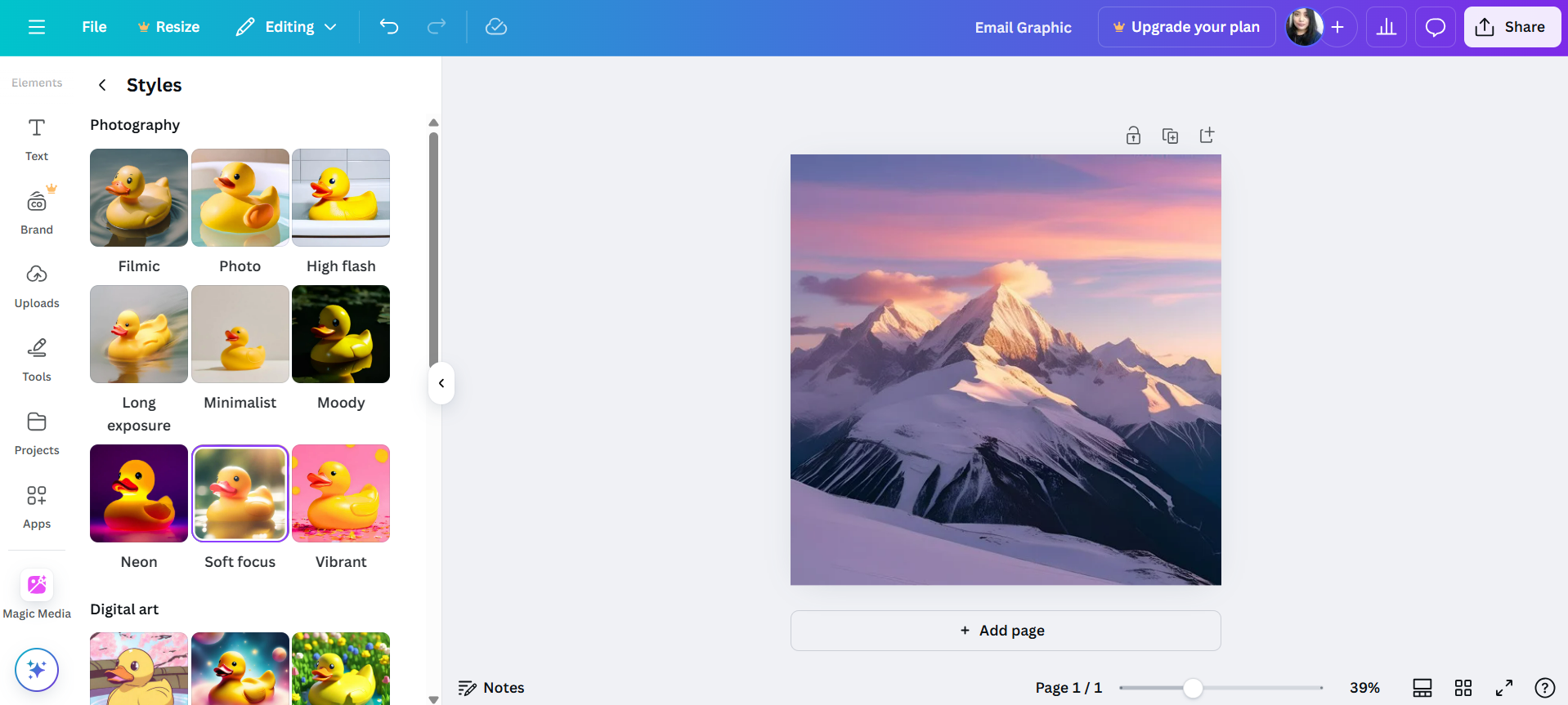 Canva editing tools