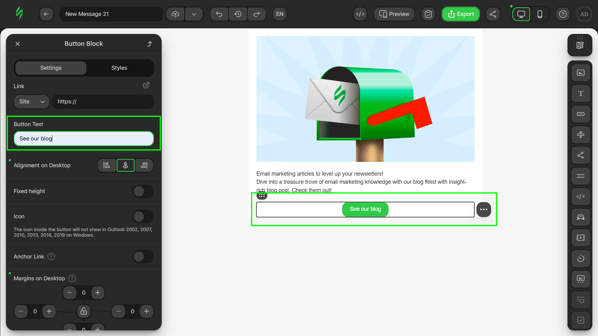 Changing button text