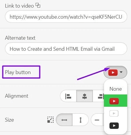 Changing Play Button in Stripo