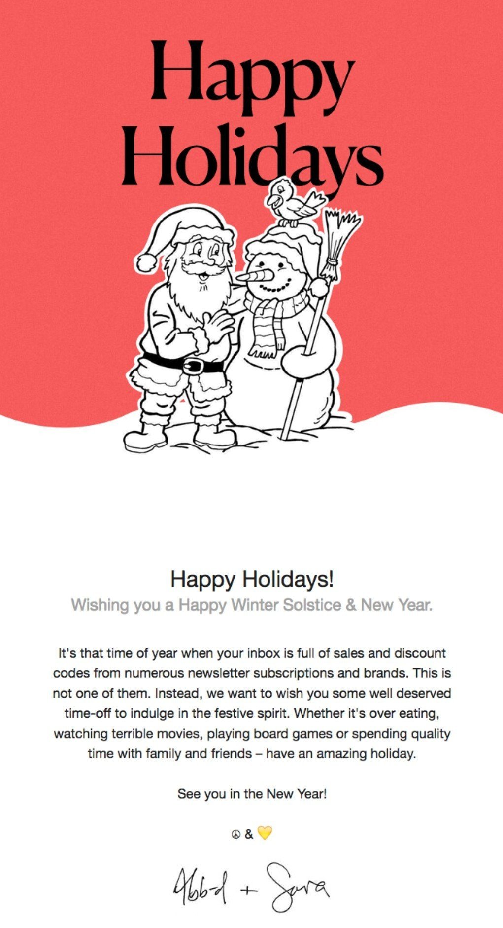 Personal Signature in Christmas Newsletters